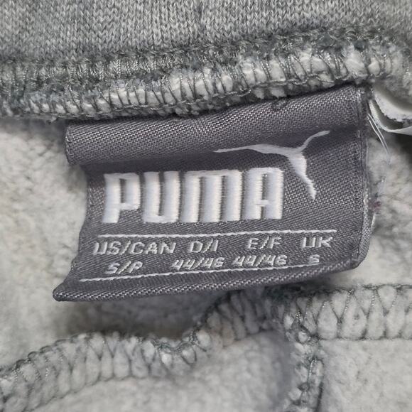 Puma Fleece Joggers Men’s Small Gray Sweatpants Zip Pocket Athletic Pants - Picture 3 of 7